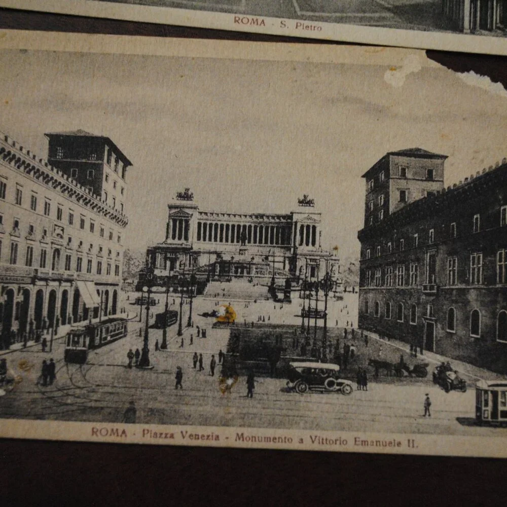 Vintage Lot of 7 1920s-30s Rome & Milano, Italy Postcards Scrapbook Crafts